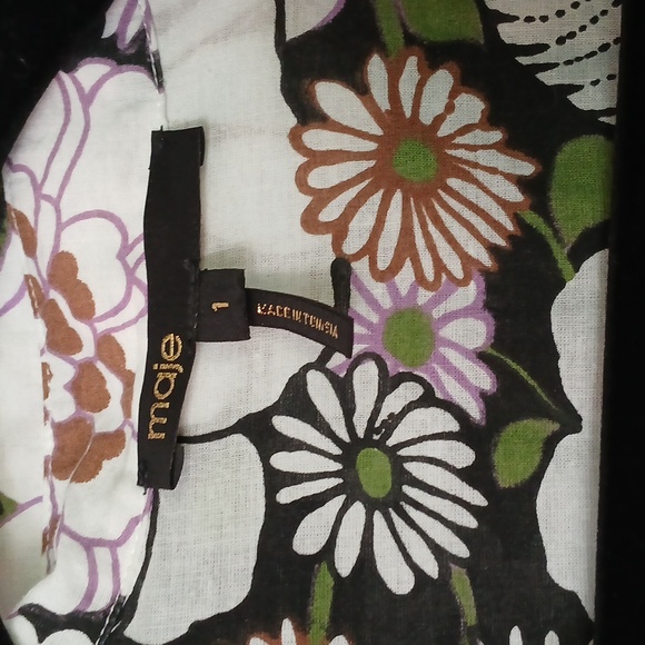Maje Anthropologie 70's Floral Print Shirt button down blouse size small (1) - Picture 4 of 12